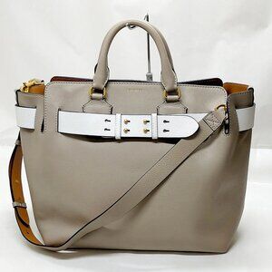 Burberry Tote Bag Beige Leather mon-603-090825
